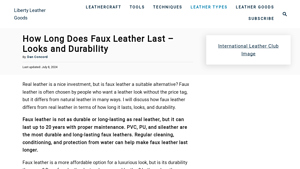 Liberty Leather Goods - Durable Faux Leather Solutions