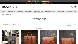 LISABAG - Personalized Leather Messenger Bag