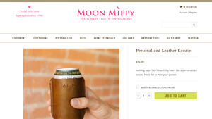 Moon Mippy - Personalized Leather Koozie