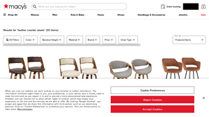 Macy's - Upholstered Saddle Seat Counter Stool Set