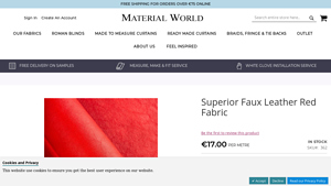 Material World - Superior Faux Leather Red Fabric
