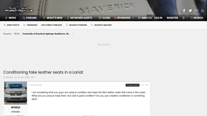 Maverick Truck Club - Cleaning Products for Fake Leather Seats