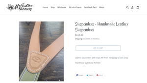 McIntire Saddlery - Handmade Leather Suspenders