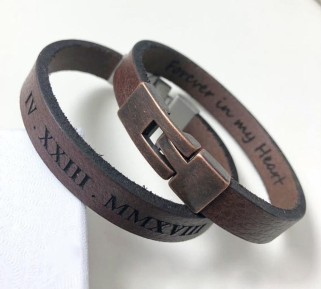 An application scenario or product detail of mens custom leather bracelets - Image 4