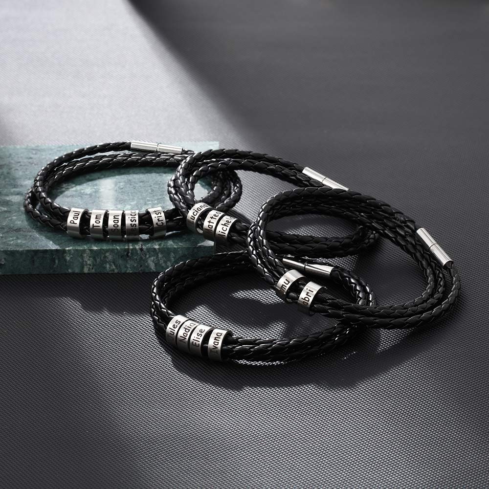 An application scenario or product detail of mens custom leather bracelets - Image 8
