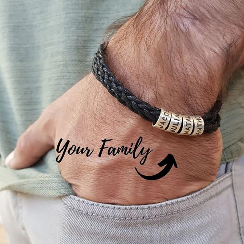 An application scenario or product detail of mens custom leather bracelets - Image 16
