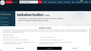 Merriam-Webster - Imitation Leather Definition