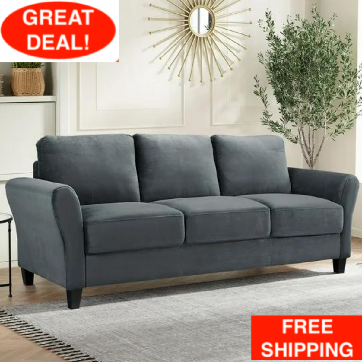 An application scenario or product detail of microfiber gray couch - Image 2