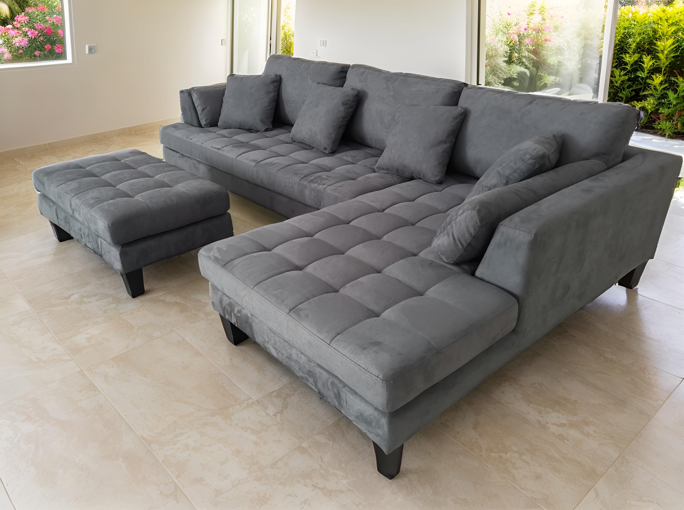 An application scenario or product detail of microfiber gray couch - Image 14