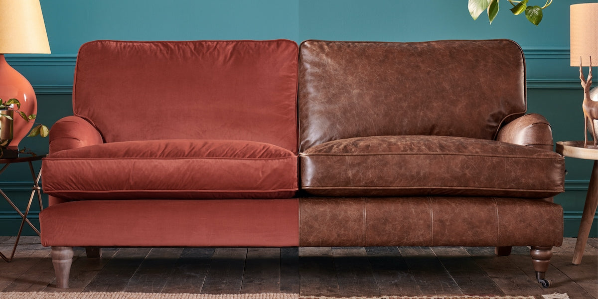 An application scenario or product detail of mixing leather and fabric couches - Image 17