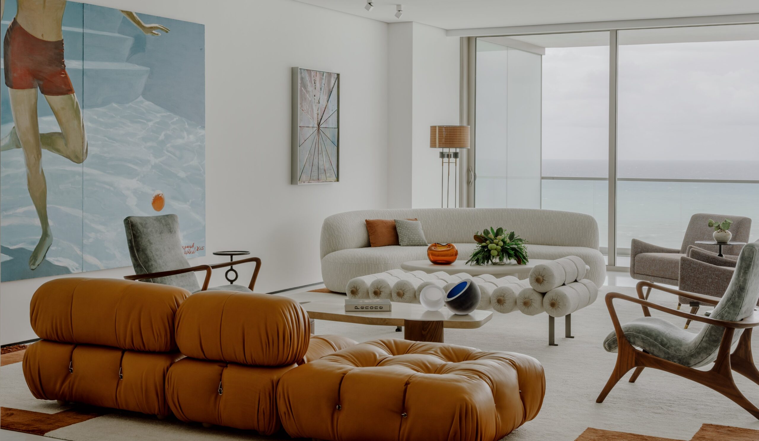 An application scenario or product detail of mixing leather and fabric couches - Image 19