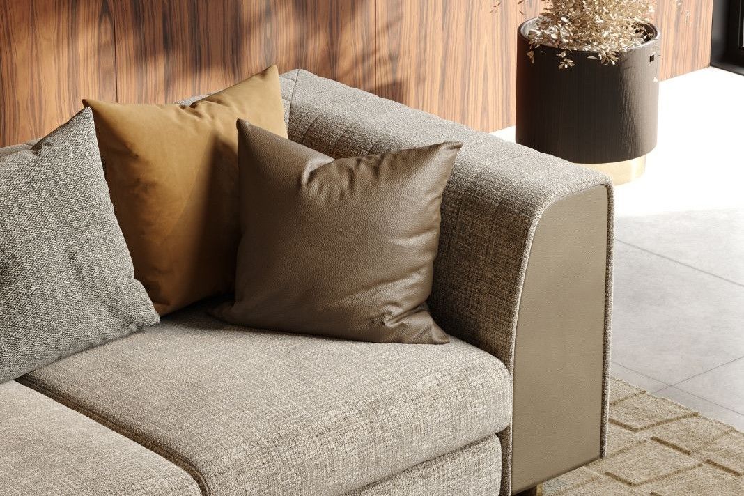 An application scenario or product detail of mixing leather and fabric furniture - Image 15
