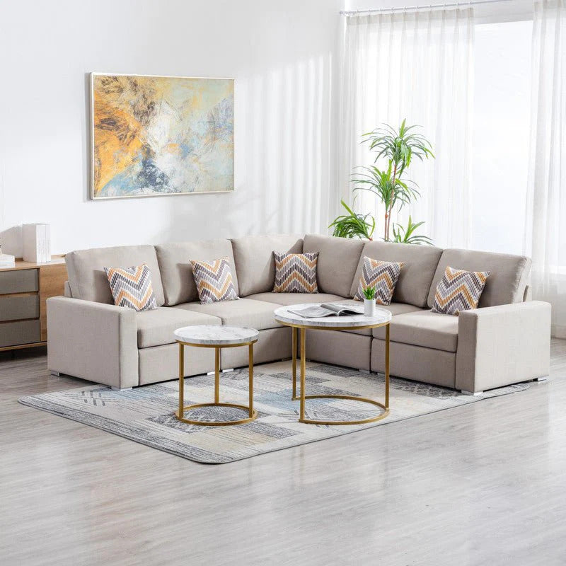 An application scenario or product detail of mixing leather and fabric furniture in living room - Image 18