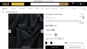 Mood Fabrics - Flocking Faux Suede Black