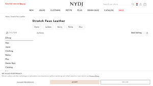 NYDJ - Faux Leather Pants and Skirts