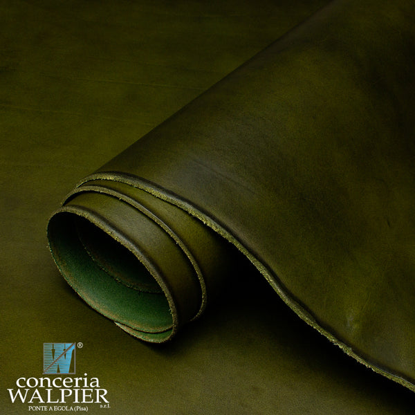 An application scenario or product detail of olive green leather fabric - Image 8