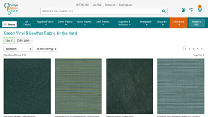 Online Fabric Store - Green Vinyl & Leather