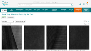 Online Fabric Store - Black Vinyl & Leather Fabrics