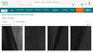 Online Fabric Store - Black Vinyl & Leather