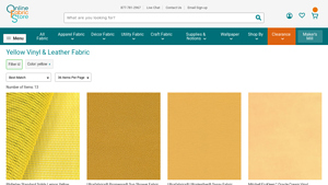 Online Fabric Store - Yellow Vinyl and Leather Fabrics