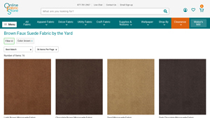 Online Fabric Store - Brown Faux Suede Fabric