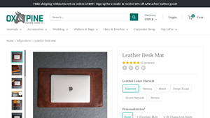 Ox & Pine - Personalized Leather Desk Mat