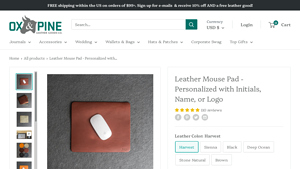 Ox and Pine - Personalized Leather Mouse Pad