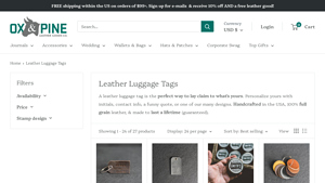 Oxand Pine - Personalized Leather Luggage Tags