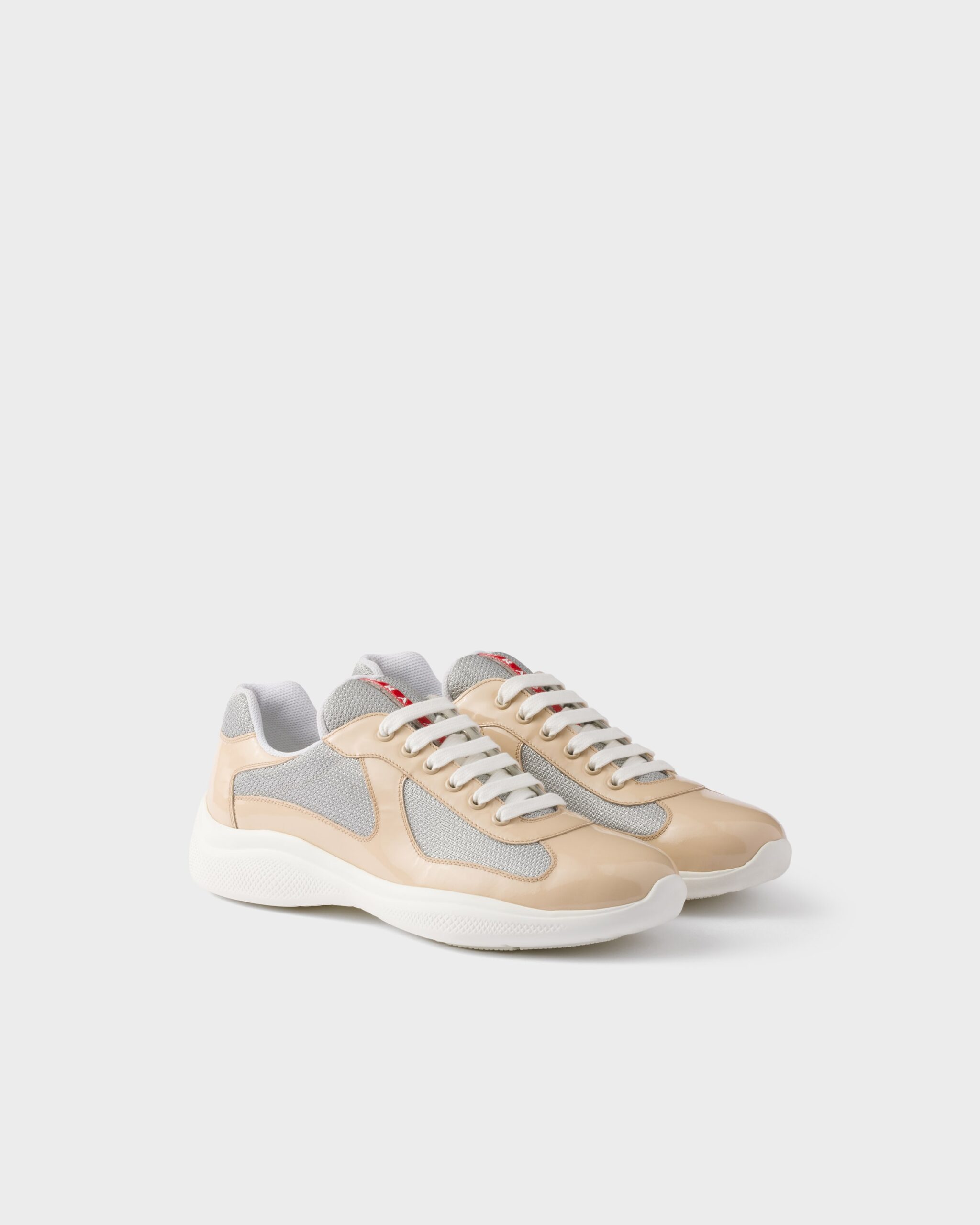 An application scenario or product detail of patent leather and technical fabric prada america's cup sneakers - Image 14
