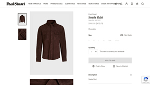Paul Stuart - Suede Shirt