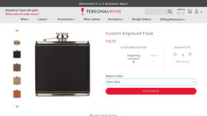 Personal Wine - Custom-Engraved Hip Flask