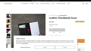 Pikore - Leather Checkbook Cover
