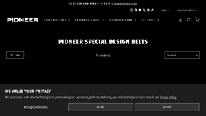 Pioneer - Custom Dyed Weightlifting Belts