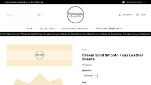 PIP Supply - Cream Solid Smooth Faux Leather Sheets