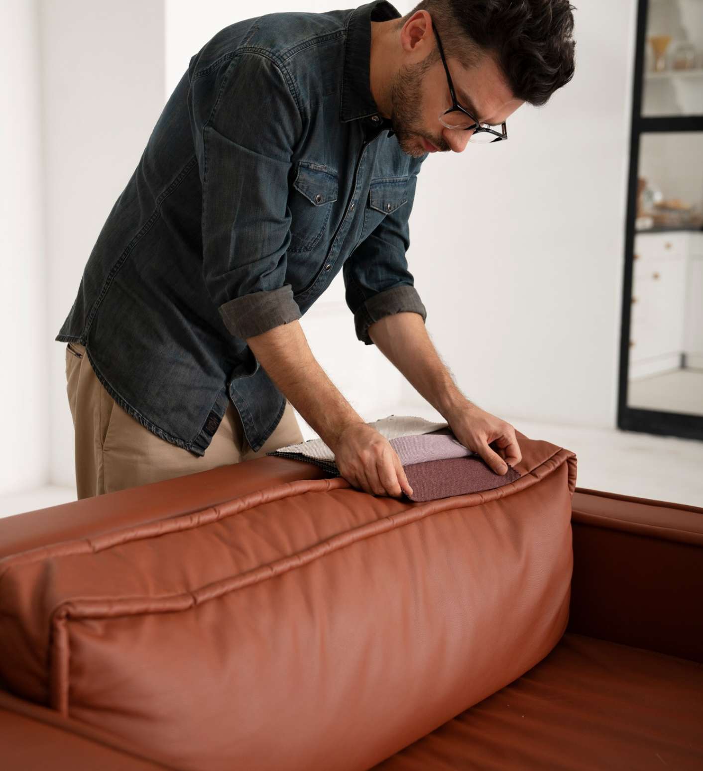 An application scenario or product detail of polyurethane leather sofa - Image 19