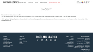 Portland Leather Goods - Shoe Fit Guide