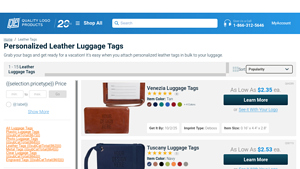 Quality Logo Products - Personalized Leather Luggage Tags