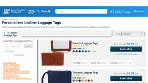 Quality Logo Products - Personalized Leather Luggage Tags