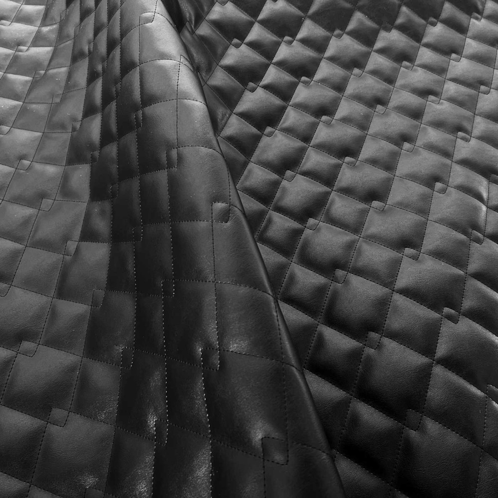 An application scenario or product detail of quilted leather fabric - Image 19