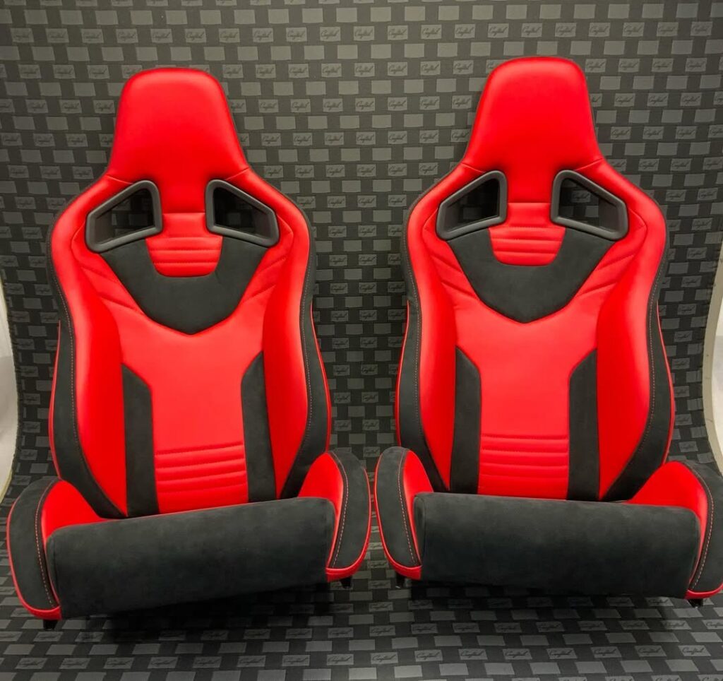 An application scenario or product detail of red alcantara material - Image 6