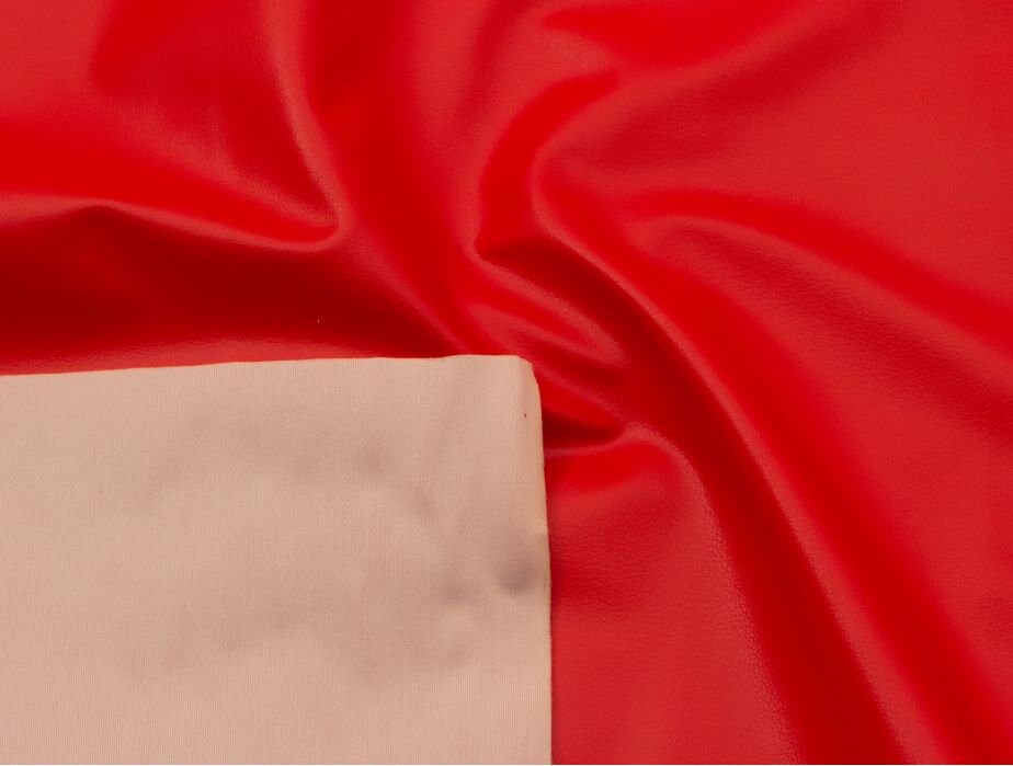 An application scenario or product detail of red faux leather fabric - Image 11