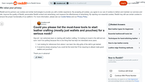 Reddit - Essential Leatherworking Tools
