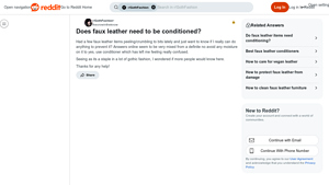 Reddit - Faux Leather Care Insights