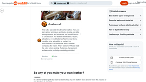 Reddit - Leather Making Guide
