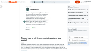Couch Material - Suede vs. Faux Suede