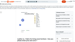 Reddit - Leather vs. Fabric Furniture
