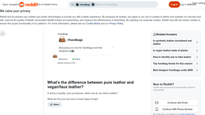 Reddit - Pure vs Vegan Leather