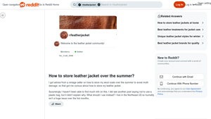 Reddit - Leather Jacket Storage Tips