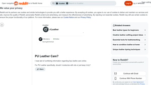 Reddit - PU Leather Care Tips