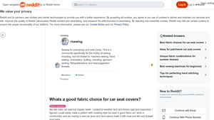 Reddit - Fabric Options & Characteristics